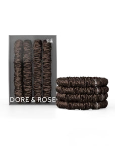 Dore & Rose Scrunchie 1cm (Brown + Champagne)
