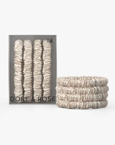Dore & Rose Scrunchie 1cm (Brown + Champagne)