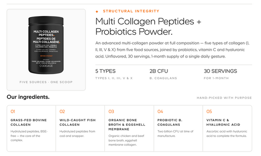 Multi Collagen Peptides + Probiotics Powder